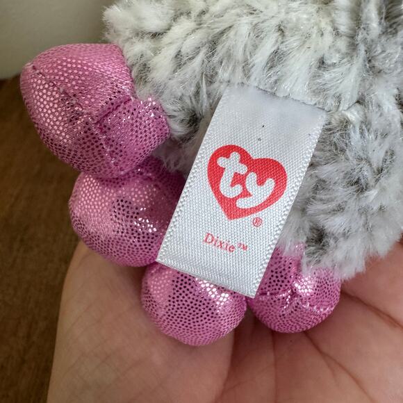 TY Beanie Boos Dixie 2017 Gray Pink Sheep Lamb Plushie Stuffed‎ Animal - Picture 4 of 7